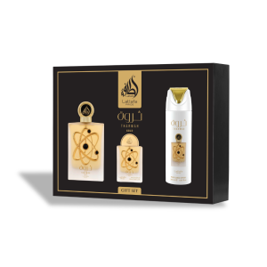 Coffret Tarwah Gold de Lattafa - Eau de Parfum et Déo mixte 100ml – Parfum Floral Ambré Luxueux et Intense